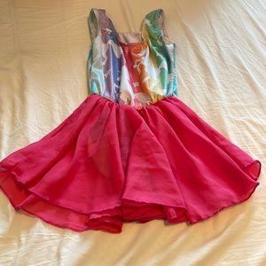 Girls leotard with attached skirt